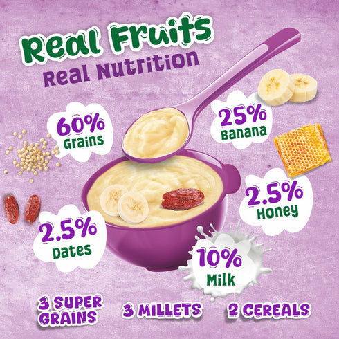 Manna Foods Health Mix Instant Baby Cereal Banana Date Powder and Honey