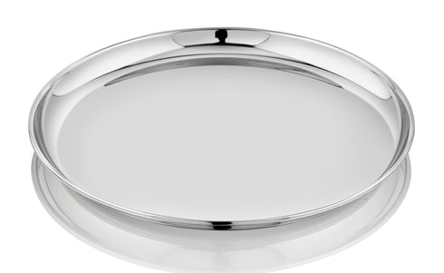 Vinod Stainless Steel Bangla Bogi Plate Lunch Plate Dinner Plate Set of 4 29 cm High Grade Stainless Steel Mirror Finish Rust Free