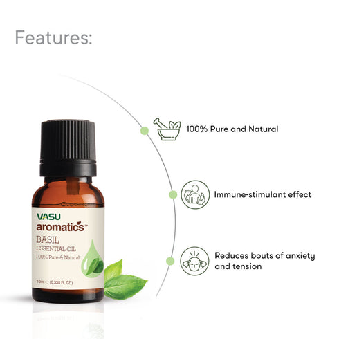 Vasuestore Vasu Aromatics Combo of Basil Peppermint Lemon Lemongrass Essential Oil