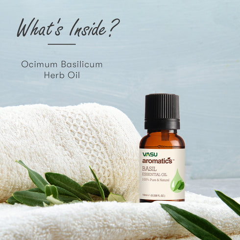 Vasuestore Vasu Aromatics Combo of Basil Peppermint Lemon Lemongrass Essential Oil