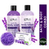 Globus Naturals Lavender Body Lotion Soap & Body Wash Skincare Combo with Loofa
