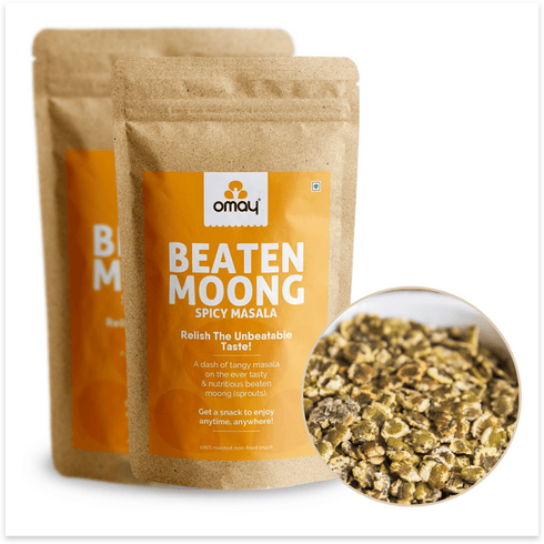 Omay Foods Beaten Moong - Spicy Masala - 400 gms Pouch (2 units)