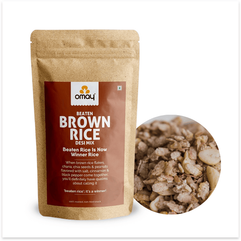 Omay Foods Beaten Brown Rice - Desi Mix