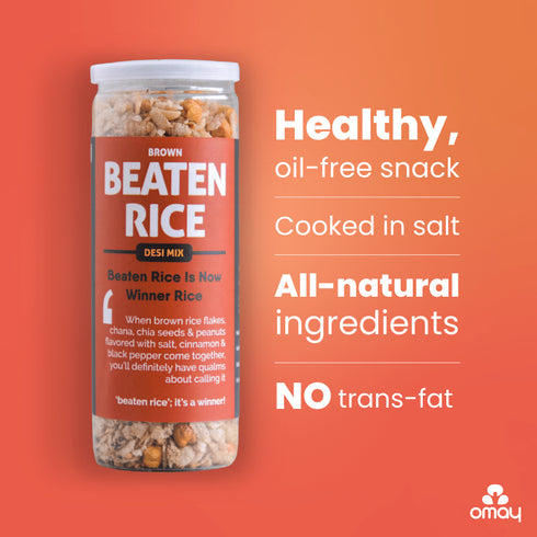 Omay Foods Beaten Brown Rice - Desi Mix