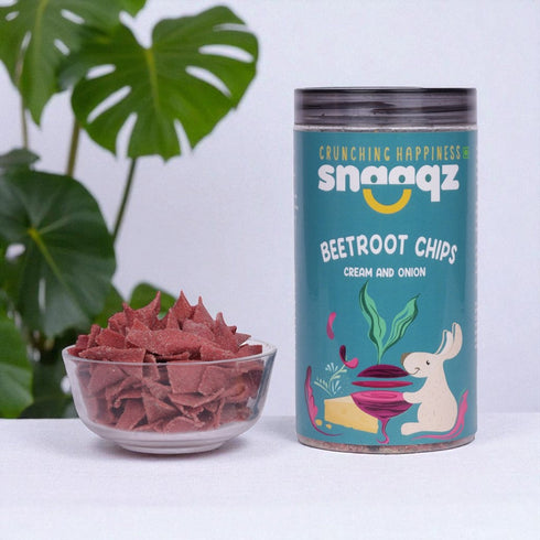 SNAAQZ Beetroot Cream & Onion Chips