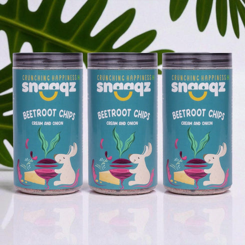 SNAAQZ Beetroot Cream & Onion Chips