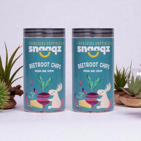 SNAAQZ Beetroot Cream & Onion Chips