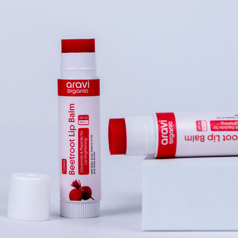 Aravi Organic Tinted Beetroot Lip Balm With SPF 50 PA+++ For Lip Brightening