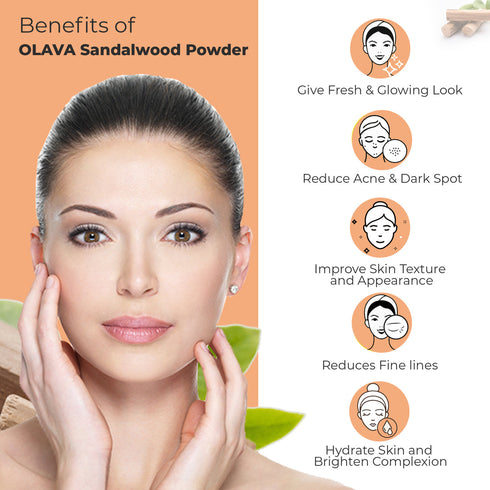 Olava Naturals Sandalwood Powder - 100% Pure & Natural Chandan Powder