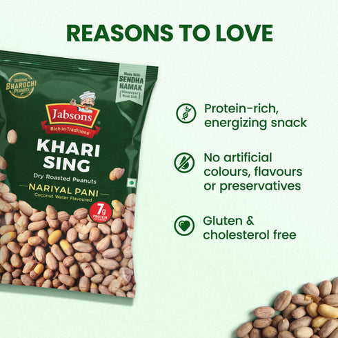 Jabsons Foods Coconut Water Khari Sing Roasted Peanuts
