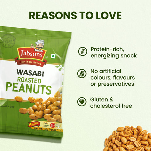 Jabsons Foods Wasabi Roasted Peanuts