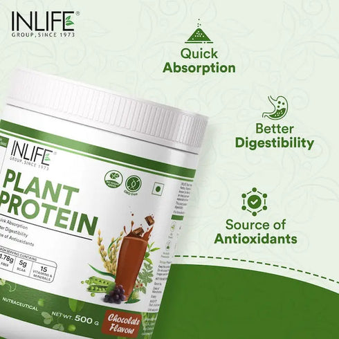 Inlife Vegan Plant Protein Powder Chocolate Flavour