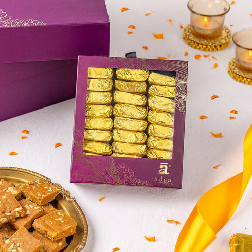 Adya Besan Jaggery Burfi