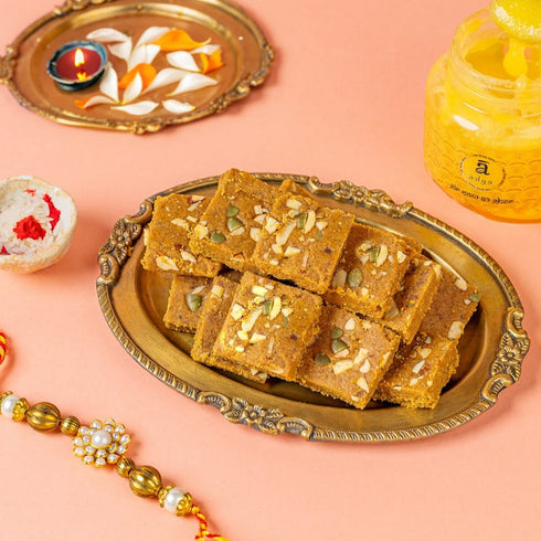 Adya Besan Jaggery Burfi