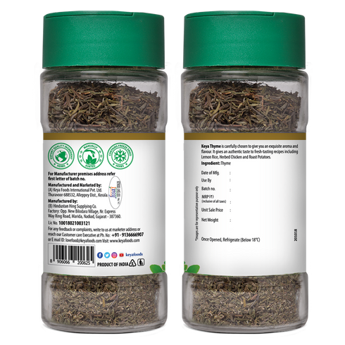 Keya Thyme Freeze Dried Seasoning for Meats Soups Sauces and Vegetables Rich in Antioxidants & Supports Respiratory Health No Artificial Flavours or Colours