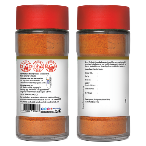 Keya Kashmiri Paprika Powder Natural Vegetarian Dry Hot and Spicy Chili Aromatic Seasoning 100 Natural Manually Sorted