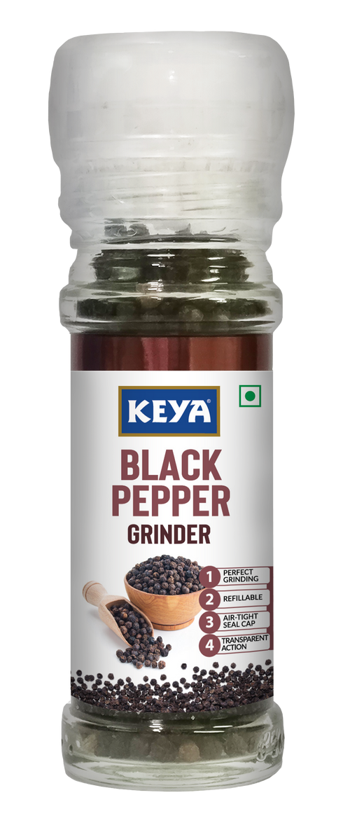 Keyafoods Keya Grinder Combo Pack Black Pepper Grinder & Black Salt Grinder Convenient Twist Top Design for Effortless Seasoning Cooking & Garnishing Premium Quality Easy to Use Set for Everyday Flavor Enhancement