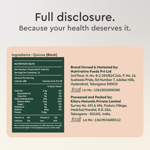 Nourish You Black quinoa | Superfood | Wholegrain 500gm