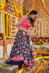 Shubhkala Black Maslin Cotton Digital Printed Work Navratri Lehenga