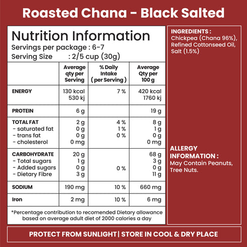 Jabsons Foods Black Salted Roasted Chana