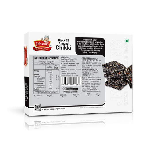 Jabsons Foods Black Til & Almond Chikki