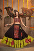 Shubhkala Black and Green Designer Embroidered Mirror Work Navratri Chaniya Choli