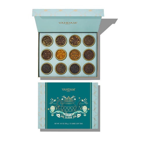 Vahdam Tea Bloom Assorted Teas Gift Set 12 Teas