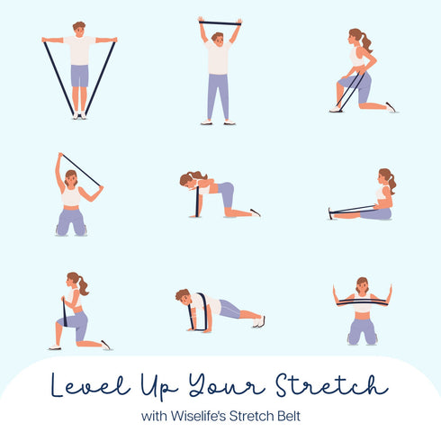 Wiselife Classic Yoga Belt Set of 10