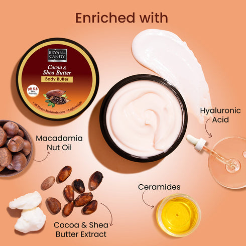 Bryan & Candy Cocoa Shea Butter pH 5 5 Light Weight Moisturizer for Women & Men