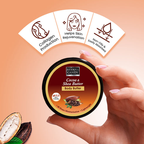 Bryan & Candy Cocoa Shea Butter pH 5 5 Light Weight Moisturizer for Women & Men