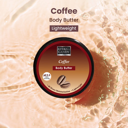 Bryan & Candy Coffee Body Butter pH 5 5 Light Weight Moisturizer for Women & Men