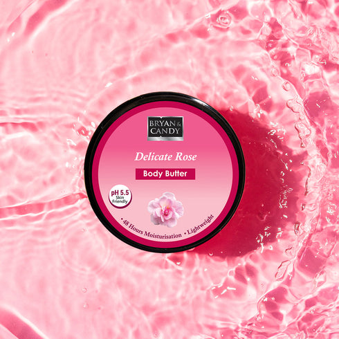 Bryan & Candy Delicate Rose Body Butter pH 5 5 Light Weight Moisturizer for Women & Men