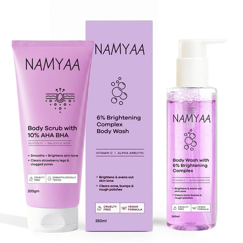 Namyaa Skincare Body Wash and Exfoliating Body Scrub Care Combo