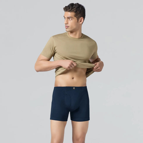 XYXX Nova Cotton Boxer Briefs (Inner Elastic) - Midnight Blue