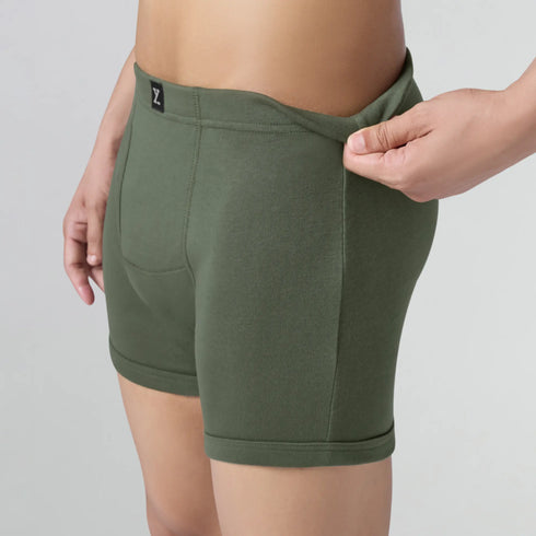 XYXX Nova Cotton Boxer Briefs (Inner Elastic) - Olive Green
