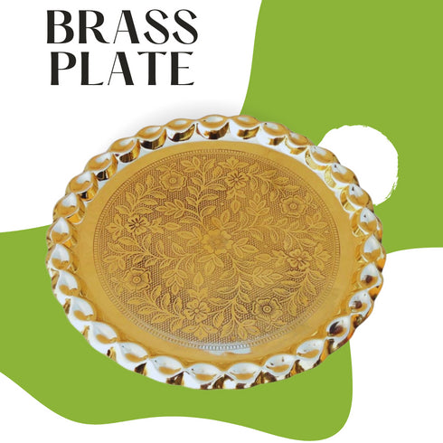 Brass Plate With Flower Design 0.6kg