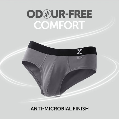 XYXX Aero Silver Cotton Briefs Ash Grey