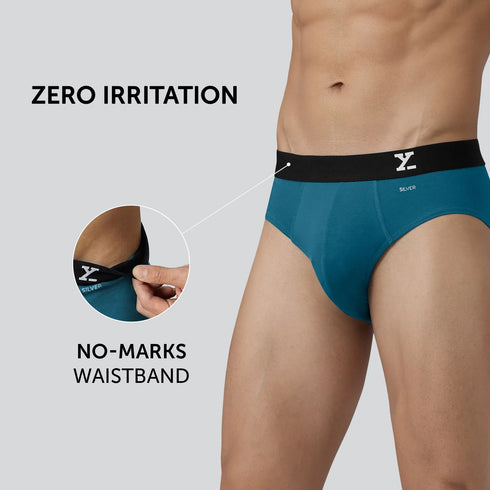 XYXX Aero Silver Cotton Briefs Green Emerald