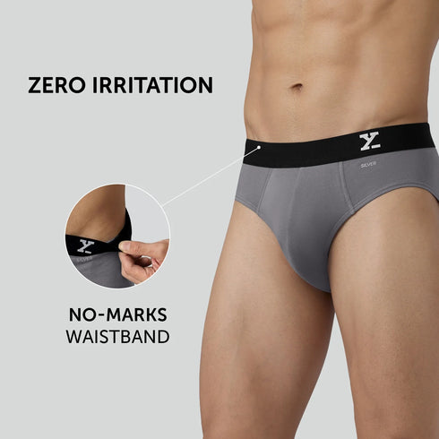 XYXX Aero Silver Cotton Briefs Ash Grey