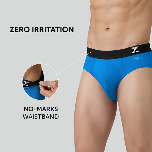 XYXX Aero Silver Cotton Briefs Pacific Blue