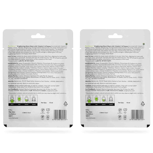 PureSense Brightening Sheet Mask with Vitamin C & Papaya | From the makers of Parachute Advansed