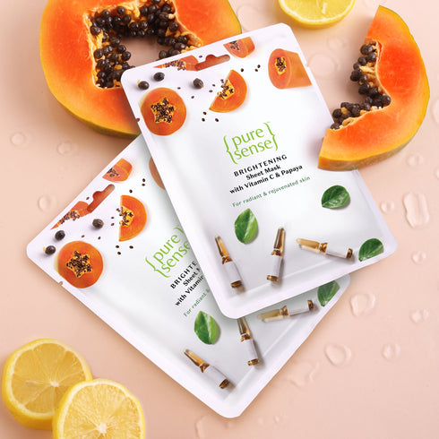 PureSense Brightening Sheet Mask with Vitamin C & Papaya | From the makers of Parachute Advansed