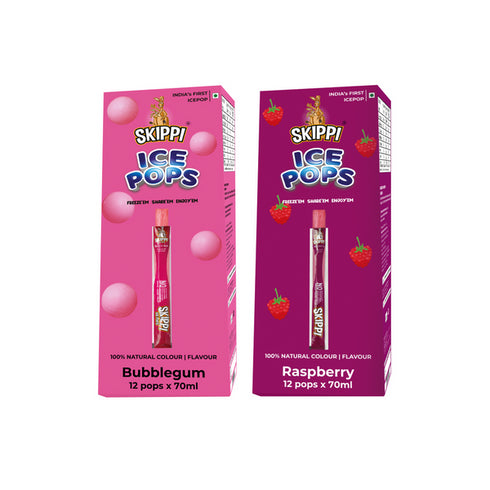 Skippi Ice Pops Bubble Gum | Raspberry Combo