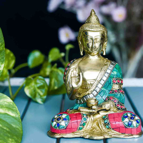 Samskara Home Buddha Brass Idol