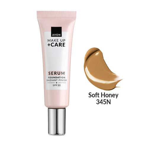 Avon Make Up+ Care Serum Foundation | Soft Honey 345N
