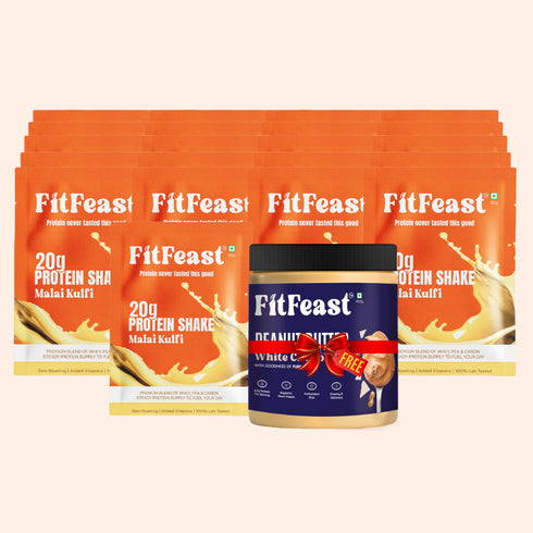 Fitfeast 21 Malai Kulfi Protein Pack + Free White Chocolate Peanut Butter (Axar’s Favorite)