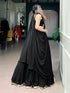 Ethenika Lotus Handwork Designer Lehenga Blouse & Long Jacket Set - Ready to Wear