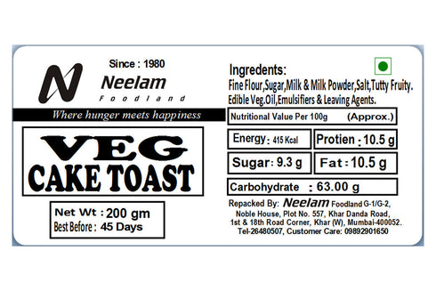 Neelam Foodland Veg Cake Toast