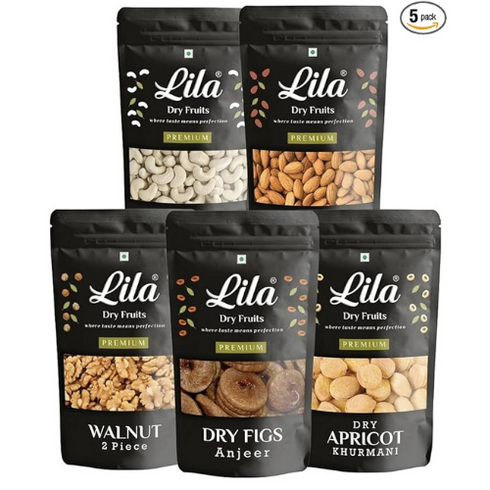 Lila Dry Fruits Cashew Almond Apricot Anjeer Walnuts