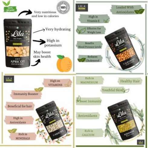 Lila Dry Fruits Cashew Almond Apricot Raisins